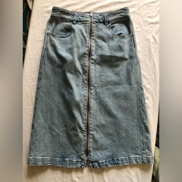 Madewell midi full zipper denim skirt - Picture 4 of 6